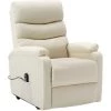 LES TENDANCES Fauteuil Inclinable Blanc Crème Similicuir 2 LES TENDANCES Fauteuil Inclinable Blanc Crème Similicuir -Pas Cher Fauteuil Magasin 66913724 1