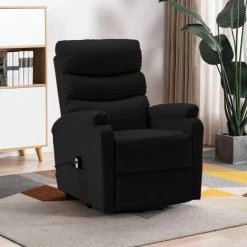 LES TENDANCES Fauteuil Inclinable Noir Similicuir -Pas Cher Fauteuil Magasin 66913742 2
