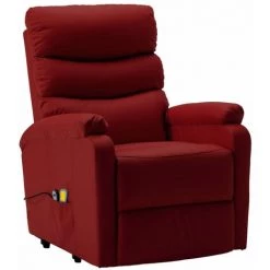 LES TENDANCES Fauteuil Inclinable De Massage Rouge Bordeaux Similicuir -Pas Cher Fauteuil Magasin 66915570 3