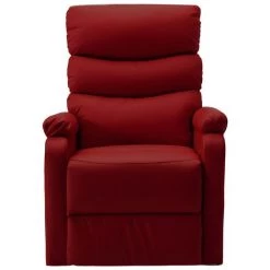LES TENDANCES Fauteuil Inclinable De Massage Rouge Bordeaux Similicuir -Pas Cher Fauteuil Magasin 66915570 4