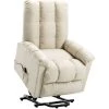 LES TENDANCES Fauteuil Inclinable Crème Tissu -Pas Cher Fauteuil Magasin 66915587 1