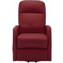 LES TENDANCES Fauteuil Inclinable De Massage Rouge Bordeaux Similicuir -Pas Cher Fauteuil Magasin 66915612 4