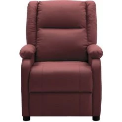 LES TENDANCES Fauteuil De Massage Inclinable Rouge Bordeaux Similicuir 10 LES TENDANCES Fauteuil De Massage Inclinable Rouge Bordeaux Similicuir -Pas Cher Fauteuil Magasin 66915717 4