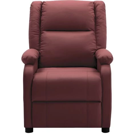 LES TENDANCES Fauteuil De Massage Inclinable Rouge Bordeaux Similicuir 6 LES TENDANCES Fauteuil De Massage Inclinable Rouge Bordeaux Similicuir – Image 4