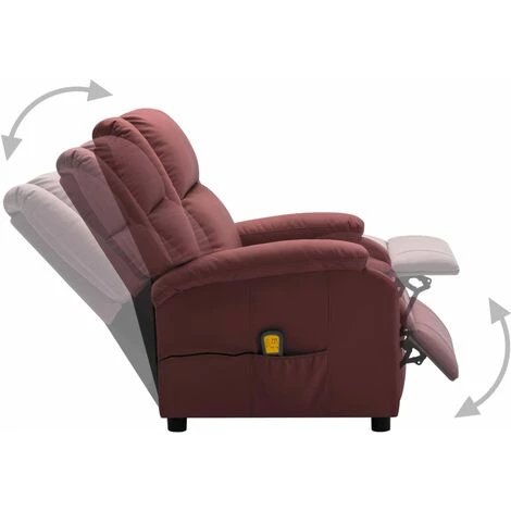 LES TENDANCES Fauteuil De Massage Inclinable Rouge Bordeaux Similicuir 7 LES TENDANCES Fauteuil De Massage Inclinable Rouge Bordeaux Similicuir – Image 5