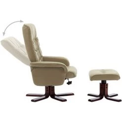 LES TENDANCES Fauteuil Inclinable Avec Repose-pied Cappuccino Similicuir 10 LES TENDANCES Fauteuil Inclinable Avec Repose-pied Cappuccino Similicuir -Pas Cher Fauteuil Magasin 66915875 4