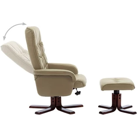 LES TENDANCES Fauteuil Inclinable Avec Repose-pied Cappuccino Similicuir 6 LES TENDANCES Fauteuil Inclinable Avec Repose-pied Cappuccino Similicuir – Image 4