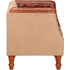 LES TENDANCES Fauteuil Marron Cuir Véritable Et Bois De Manguier Massif 11 LES TENDANCES Fauteuil Marron Cuir Véritable Et Bois De Manguier Massif -Pas Cher Fauteuil Magasin 66915947 5