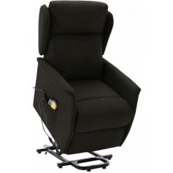 LES TENDANCES Fauteuil De Massage Inclinable Noir Tissu