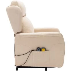 LES TENDANCES Fauteuil De Massage Inclinable Crème Tissu -Pas Cher Fauteuil Magasin 66916091 5