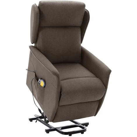 LES TENDANCES Fauteuil De Massage Inclinable Marron Tissu 3 LES TENDANCES Fauteuil De Massage Inclinable Marron Tissu