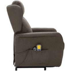 LES TENDANCES Fauteuil De Massage Inclinable Marron Tissu 11 LES TENDANCES Fauteuil De Massage Inclinable Marron Tissu -Pas Cher Fauteuil Magasin 66916524 5