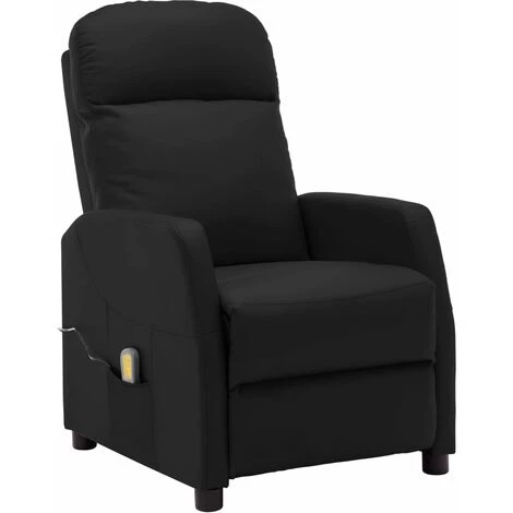 LES TENDANCES Fauteuil De Massage Inclinable Noir Similicuir Maestro 3 LES TENDANCES Fauteuil De Massage Inclinable Noir Similicuir Maestro