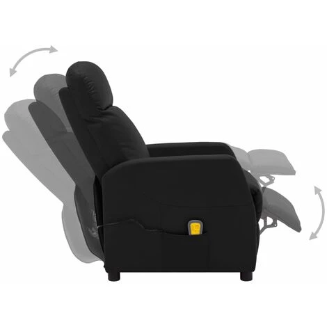 LES TENDANCES Fauteuil De Massage Inclinable Noir Similicuir Maestro 7 LES TENDANCES Fauteuil De Massage Inclinable Noir Similicuir Maestro – Image 5