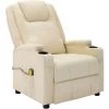 LES TENDANCES Fauteuil De Massage Inclinable Blanc Similicuir 2 LES TENDANCES Fauteuil De Massage Inclinable Blanc Similicuir -Pas Cher Fauteuil Magasin 66916590 1