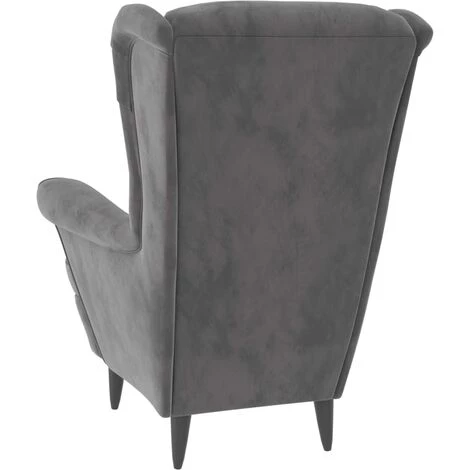 LES TENDANCES Fauteuil Gris Clair Velours 7 LES TENDANCES Fauteuil Gris Clair Velours – Image 5