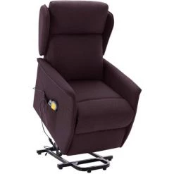LES TENDANCES Fauteuil De Massage Inclinable Violet Tissu