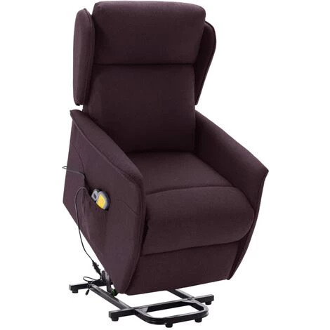 LES TENDANCES Fauteuil De Massage Inclinable Violet Tissu 3 LES TENDANCES Fauteuil De Massage Inclinable Violet Tissu