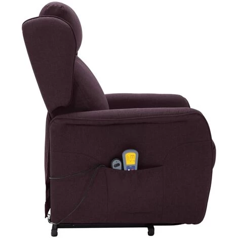 LES TENDANCES Fauteuil De Massage Inclinable Violet Tissu 7 LES TENDANCES Fauteuil De Massage Inclinable Violet Tissu – Image 5