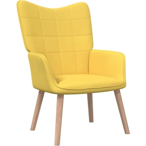 LES TENDANCES Chaise De Relaxation Tabouret 62x68,5x96cm Jaune Moutarde Tissu 4 LES TENDANCES Chaise De Relaxation Tabouret 62x68,5x96cm Jaune Moutarde Tissu – Image 2