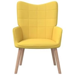 LES TENDANCES Chaise De Relaxation Tabouret 62x68,5x96cm Jaune Moutarde Tissu 9 LES TENDANCES Chaise De Relaxation Tabouret 62x68,5x96cm Jaune Moutarde Tissu -Pas Cher Fauteuil Magasin 66916977 3