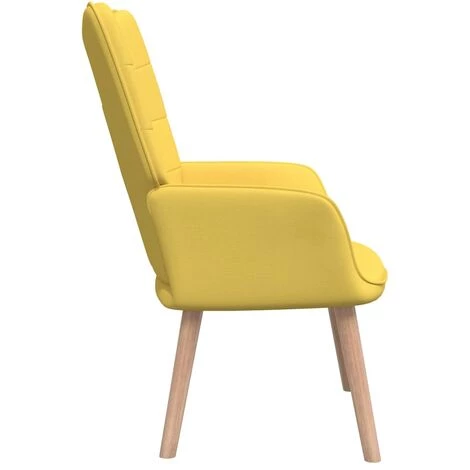 LES TENDANCES Chaise De Relaxation Tabouret 62x68,5x96cm Jaune Moutarde Tissu 6 LES TENDANCES Chaise De Relaxation Tabouret 62x68,5x96cm Jaune Moutarde Tissu – Image 4