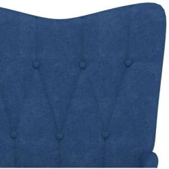 LES TENDANCES Chaise De Relaxation 62x67x97,5 Cm Bleu Tissu -Pas Cher Fauteuil Magasin 66917163 5
