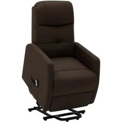 LES TENDANCES Fauteuil Inclinable Sur Pied Marron Foncé Tissu
