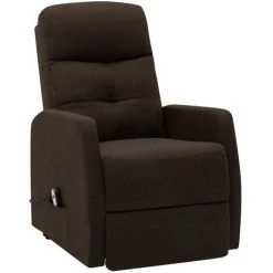 LES TENDANCES Fauteuil Inclinable Sur Pied Marron Foncé Tissu -Pas Cher Fauteuil Magasin 66918530 3