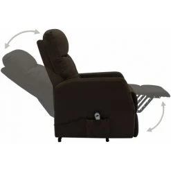 LES TENDANCES Fauteuil Inclinable Sur Pied Marron Foncé Tissu -Pas Cher Fauteuil Magasin 66918530 5