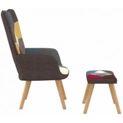 LES TENDANCES Chaise De Relaxation Avec Repose-pied Patchwork Tissu 9 LES TENDANCES Chaise De Relaxation Avec Repose-pied Patchwork Tissu -Pas Cher Fauteuil Magasin 66919503 3