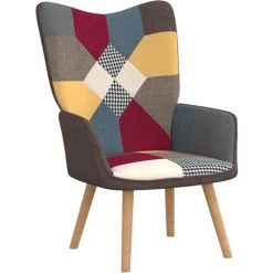 LES TENDANCES Chaise De Relaxation Avec Repose-pied Patchwork Tissu 11 LES TENDANCES Chaise De Relaxation Avec Repose-pied Patchwork Tissu -Pas Cher Fauteuil Magasin 66919503 5