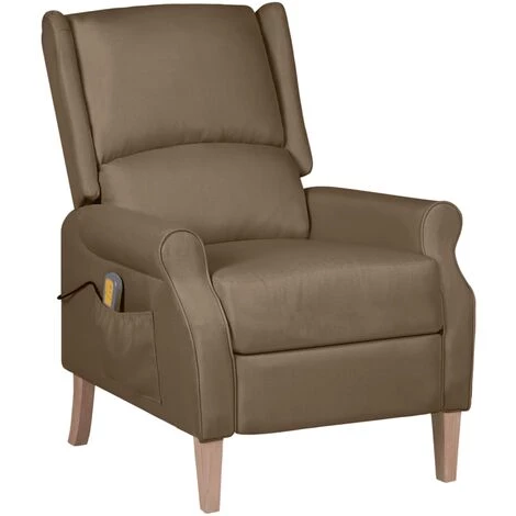 LES TENDANCES Fauteuil De Massage Inclinable Taupe Tissu 3 LES TENDANCES Fauteuil De Massage Inclinable Taupe Tissu