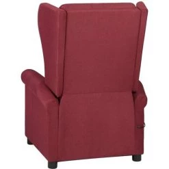 LES TENDANCES Fauteuil De Massage Inclinable Rouge Bordeaux Tissu -Pas Cher Fauteuil Magasin 66920197 5