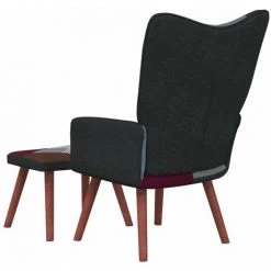 LES TENDANCES Chaise De Relaxation Avec Repose-pied Patchwork Tissu -Pas Cher Fauteuil Magasin 66920481 3