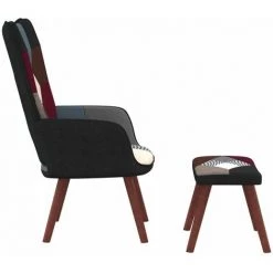 LES TENDANCES Chaise De Relaxation Avec Repose-pied Patchwork Tissu -Pas Cher Fauteuil Magasin 66920481 4