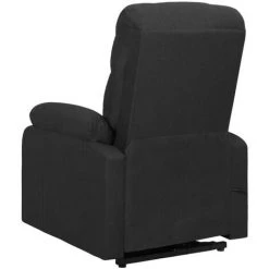 LES TENDANCES Fauteuil Inclinable Noir Tissu -Pas Cher Fauteuil Magasin 66921295 5