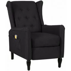 LES TENDANCES Fauteuil De Massage Inclinable Noir Tissu Bergan