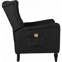 LES TENDANCES Fauteuil De Massage Inclinable Noir Tissu Bergan 9 LES TENDANCES Fauteuil De Massage Inclinable Noir Tissu Bergan -Pas Cher Fauteuil Magasin 66921422 3