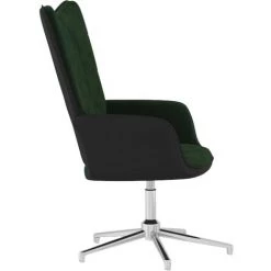 LES TENDANCES Chaise De Relaxation Vert Foncé Velours Et PVC 11 LES TENDANCES Chaise De Relaxation Vert Foncé Velours Et PVC -Pas Cher Fauteuil Magasin 66921437 5