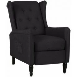 LES TENDANCES Fauteuil Inclinable Noir Tissu