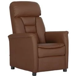 LES TENDANCES Chaise Inclinable Marron Similicuir