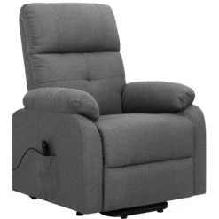 LES TENDANCES Fauteuil Inclinable Gris Foncé Tissu -Pas Cher Fauteuil Magasin 66922717 3