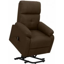 LES TENDANCES Fauteuil Inclinable Marron Foncé Tissu
