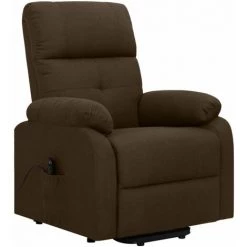 LES TENDANCES Fauteuil Inclinable Marron Foncé Tissu -Pas Cher Fauteuil Magasin 66922726 3