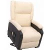 LES TENDANCES Fauteuil De Massage Inclinable Crème Tissu