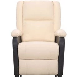 LES TENDANCES Fauteuil De Massage Inclinable Crème Tissu -Pas Cher Fauteuil Magasin 66924539 4