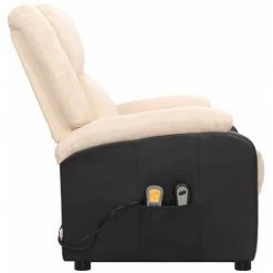 LES TENDANCES Fauteuil De Massage Inclinable Crème Tissu -Pas Cher Fauteuil Magasin 66924539 5