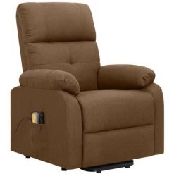 LES TENDANCES Fauteuil De Massage Inclinable Marron Tissu -Pas Cher Fauteuil Magasin 66925662 3