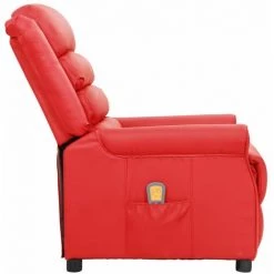 LES TENDANCES Fauteuil De Massage Inclinable Rouge Similicuir -Pas Cher Fauteuil Magasin 66925733 4